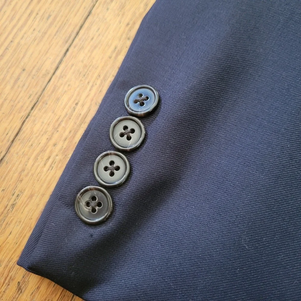 2 Pc Ralph‎ Lauren 42L 34R Suit Navy Blue Wool Classic Dapper Preppy Business